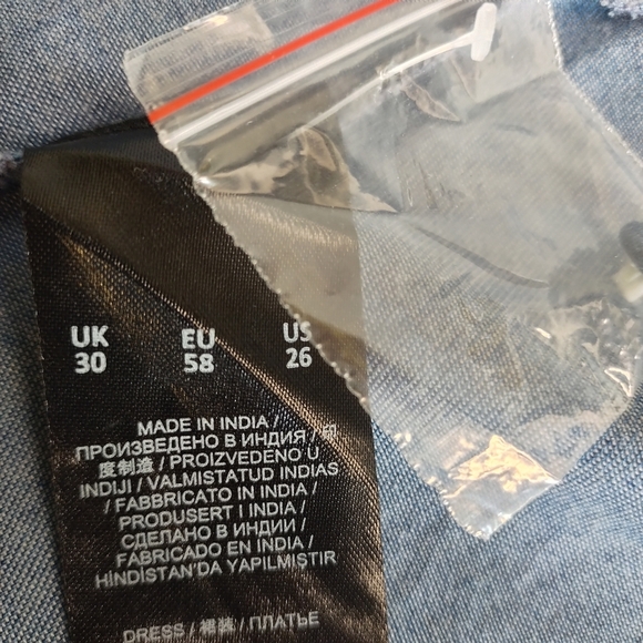 Simply Be Jean Denim Maxi Dress Women's V-Neck Blue Soft Plus Size 26 NWT - Picture 9 of 10